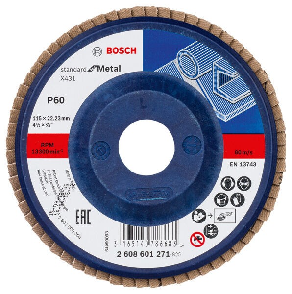 Bosch Disk Brusni lamelni 115 mm A60 Ravni x431
