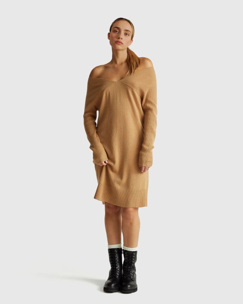 Benetton Haljina 1044DV02C-193-XL, Krem