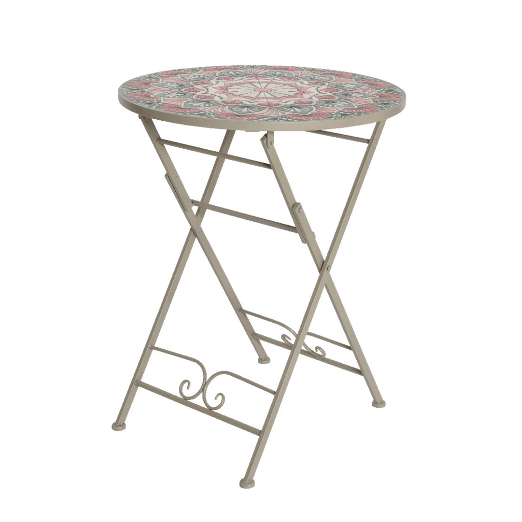 Baštenski sto sa keramičkim mozaikom, 60x75cm, Bež