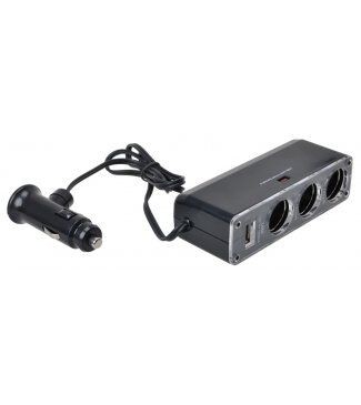 Utičnica, 12V, Max sa 3 ulaza, Kabl i USB punjač 7519