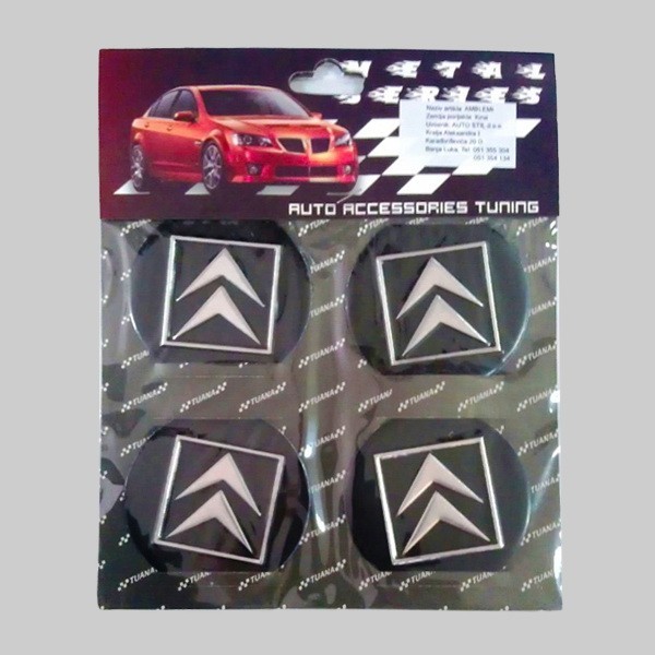 Amblemi Silikonski Crni 4/1 Fi60Mm Citroen