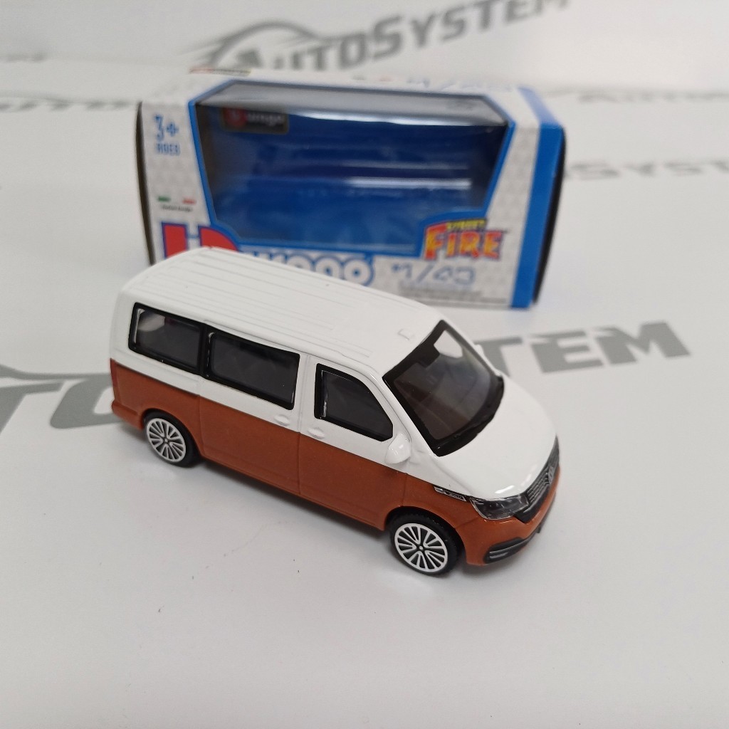 Burago Auto Igračka Vw Transporter T6, 1:43, Crveno-bijeli