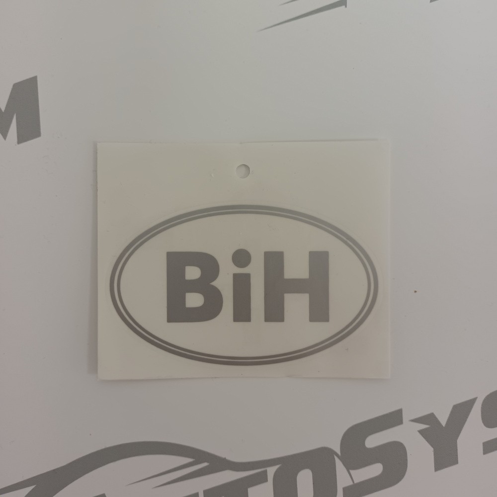 Naljepnica Bih Prozirna Podloga / Siva Slova