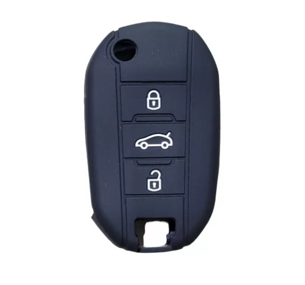 Navlaka Za Ključ Silikonska Peugeot Tip 3 Crna (Tri Tipke)