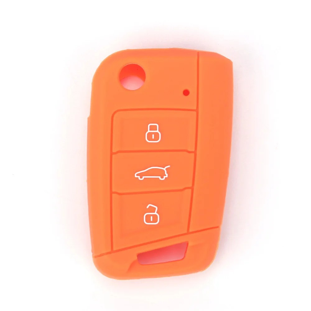 Navlaka Za Ključ Silikonska Vw Tip 17 Narandžasta (Tri Tipke)