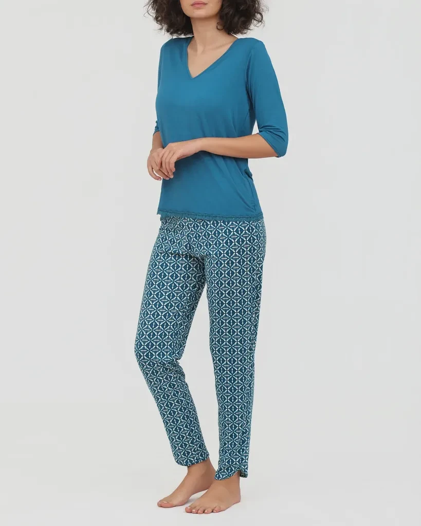 Alma Ras Ženska pidžama Eda, 3/4 Rukav, Tirkizna