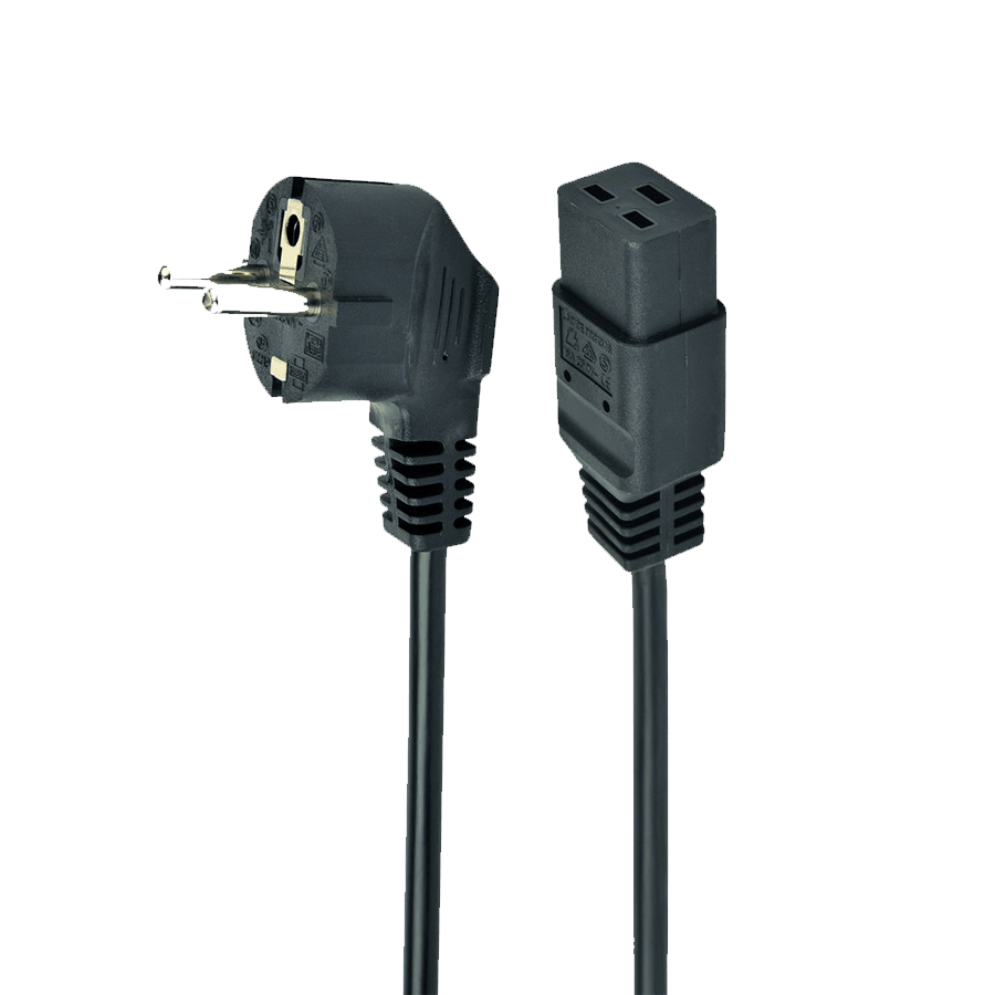 Gembird Napojni kabl, 3 pin, 1, 8m, C19, kockasti, PC-186-C19, Crni