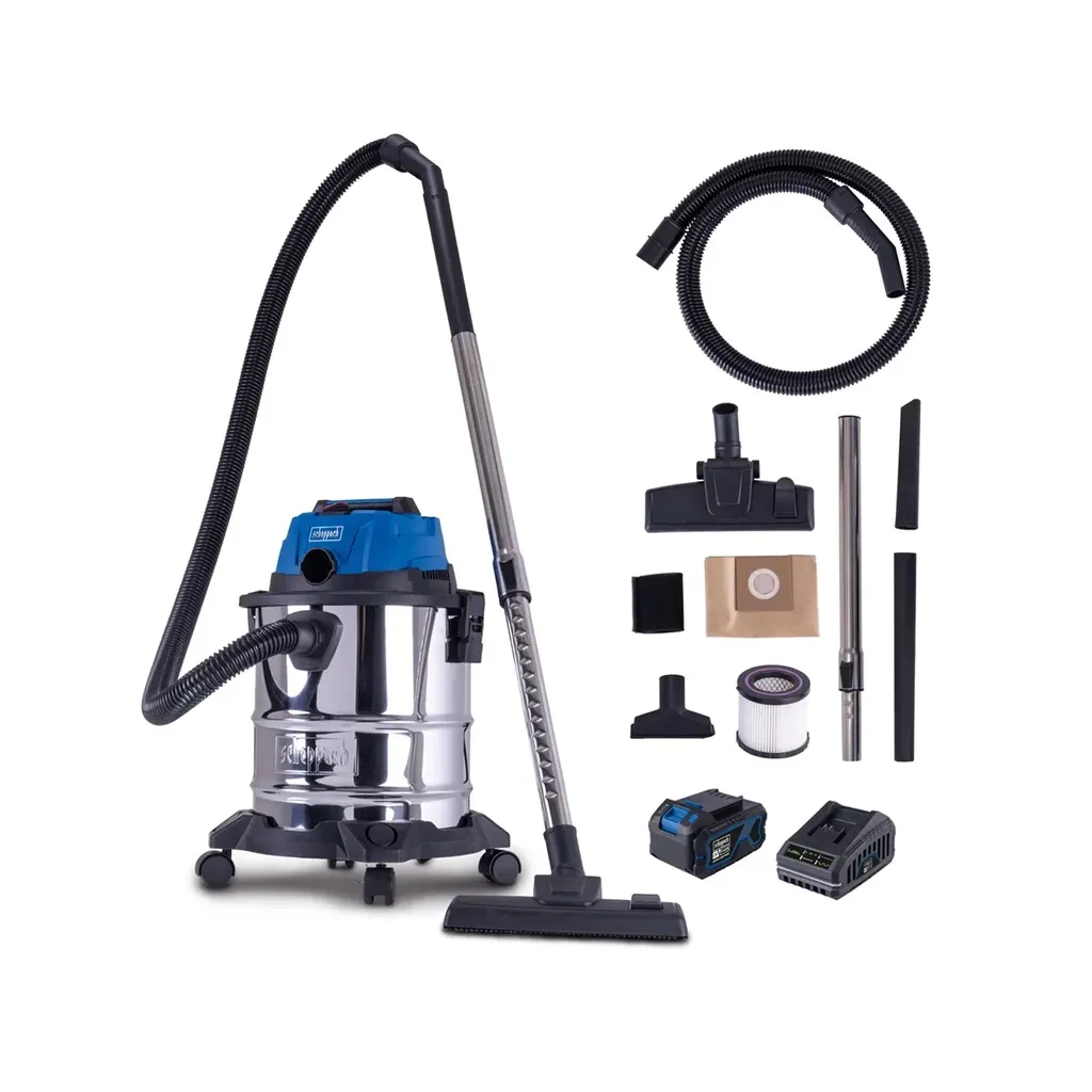 Scheppach Aku usisivač za suvo i mokro IXES C-NTS20-X, Set L, 1x4Ah, Plavo-sivi