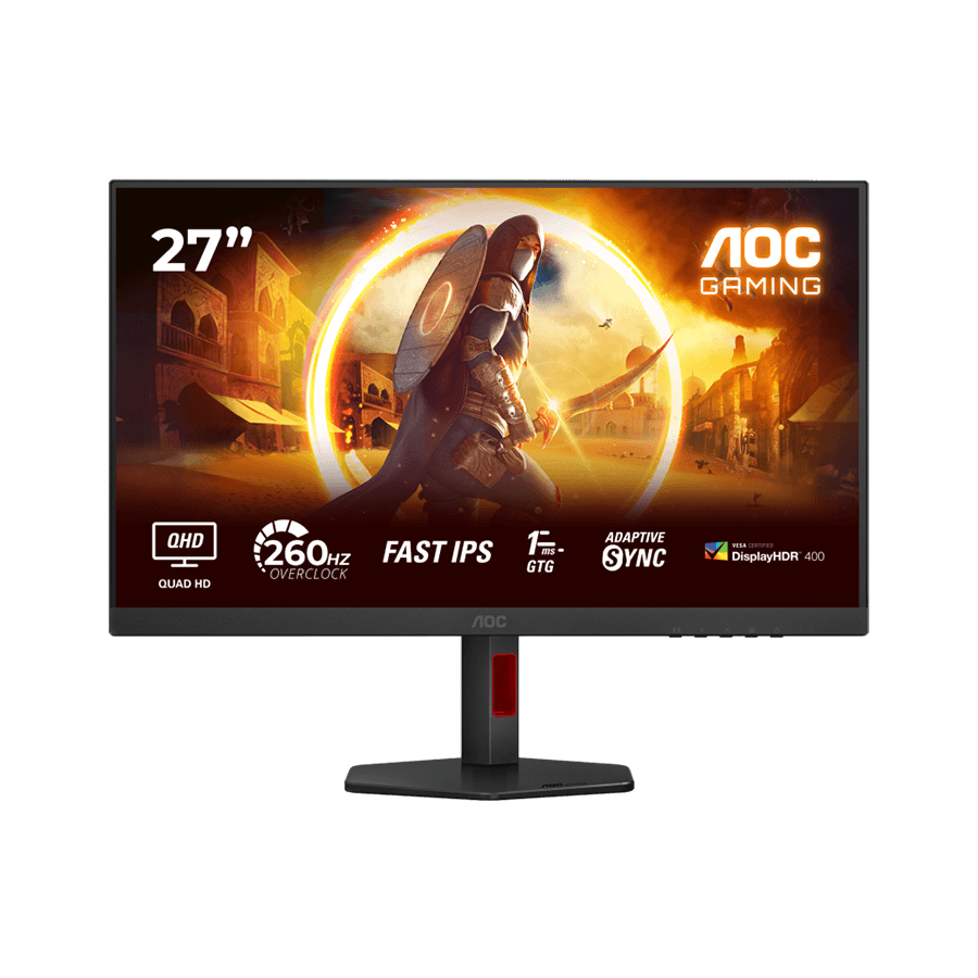 AOC Monitor Gaming Q27G4ZR 27" Fast IPS, 2560×1440, 240Hz (260Hz OC), 0.3ms MPRT, HDR400, Adaptive Sync, G-SYNC compatible, Crni