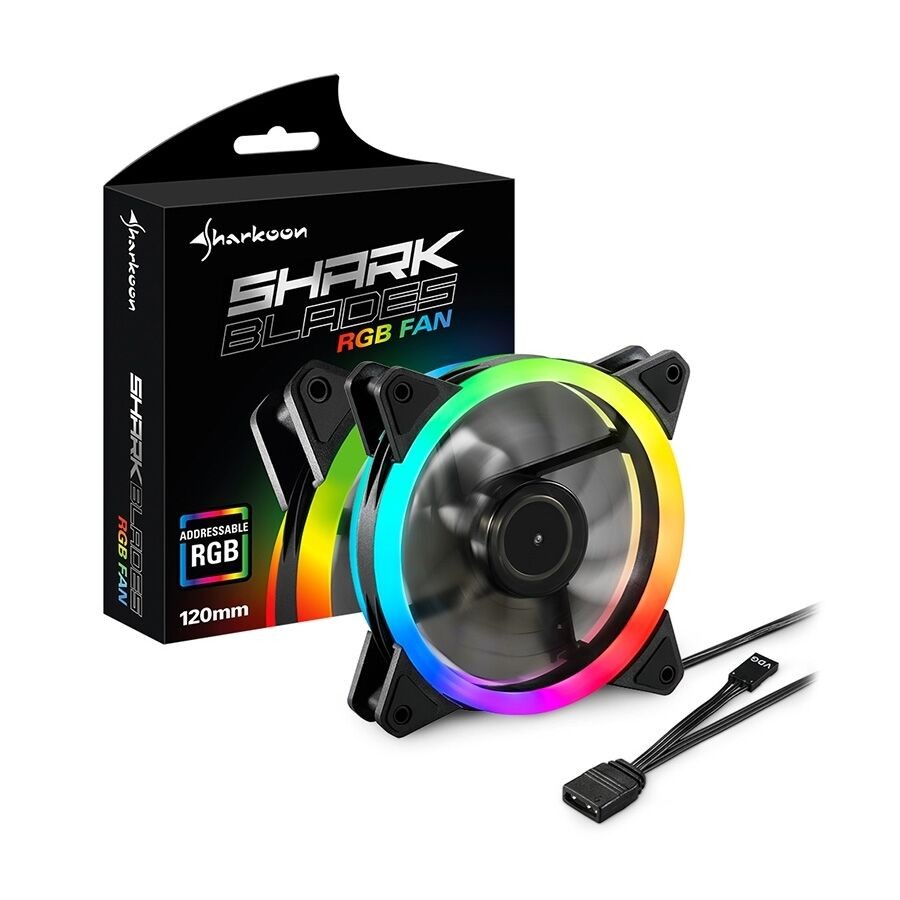 Sharkoon Ventilator Shark Blades RGB, 120mm, Crni