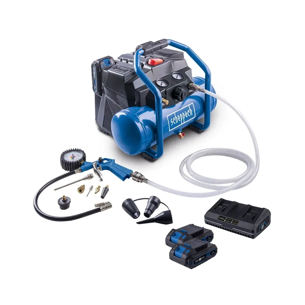 Scheppach Aku kompresor za vazduh 6 L IXES C-ACT160/6-X, Set 2.5, 2x2Ah, Plavo-crni