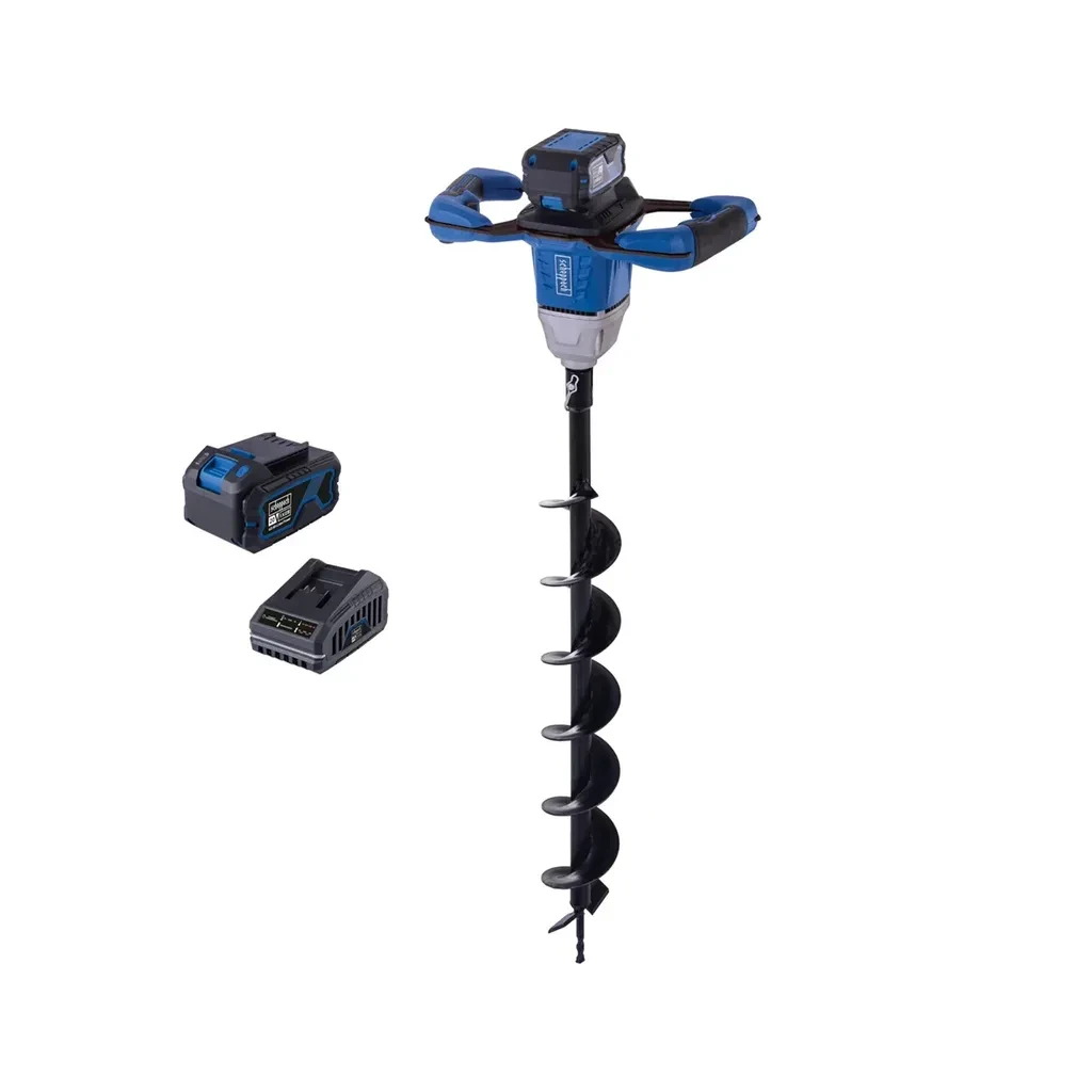 Scheppach Aku bušač zemlje brushless IXES BC-EB100-X, Set L, 1x4Ah, Plavo-crni