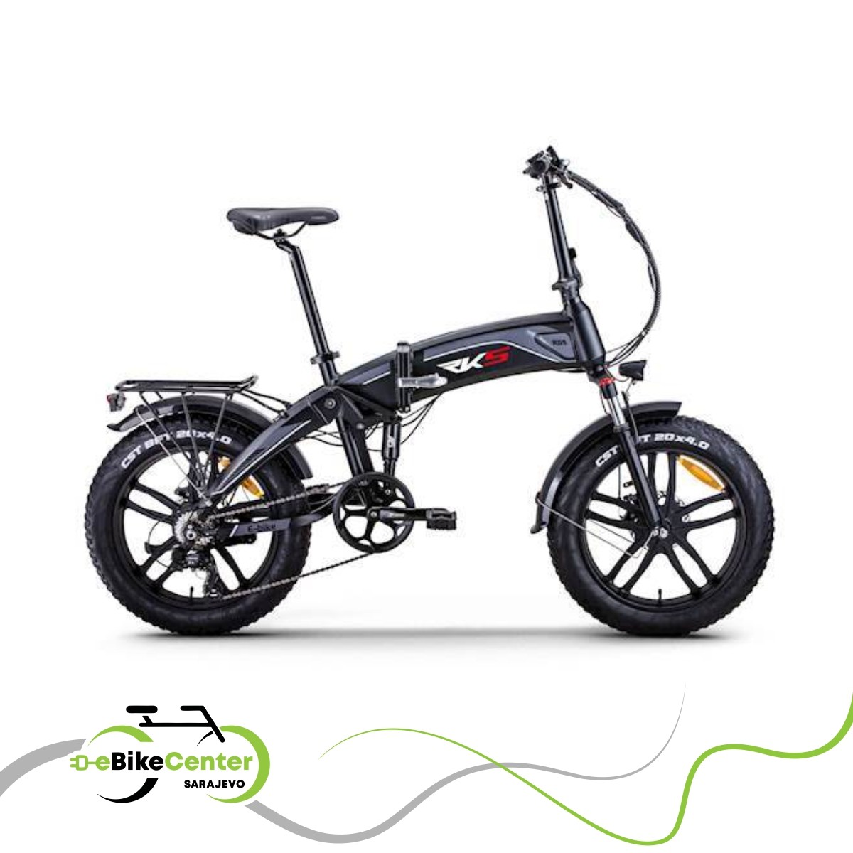 Električni sklopivi bicikl FATBIKE RKS RD-5, Sivi