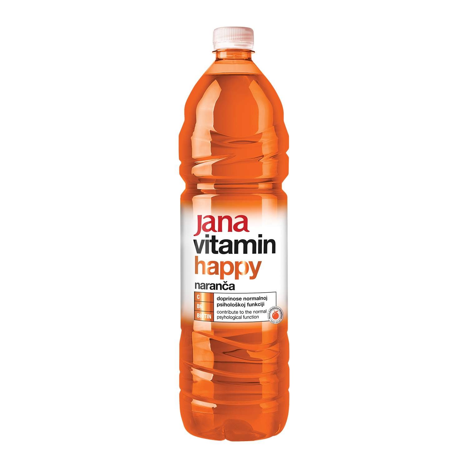 Jana vitaminska voda s okusom narandže Happy, 1,5l