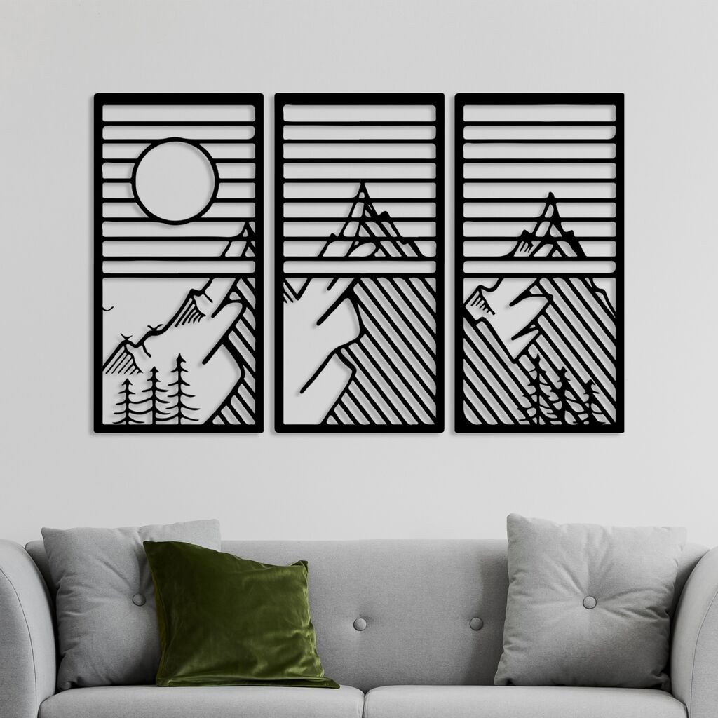 Wallity Zidna dekoracija Scenic Trio B, crna