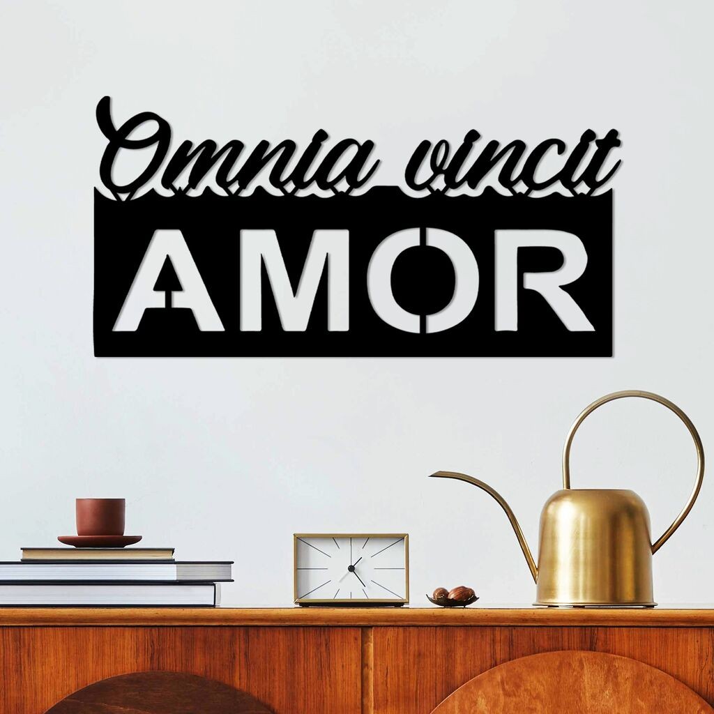 Wallity Zidna dekoracija Omnia Vincit Amor 1, 60x30cm, Crna