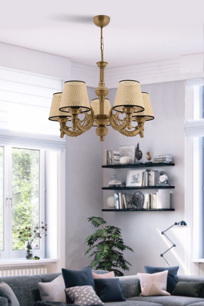 Opviq Luster Fiona koralni lanac, 15x10x13cm, IP20, krem-zlatna boja