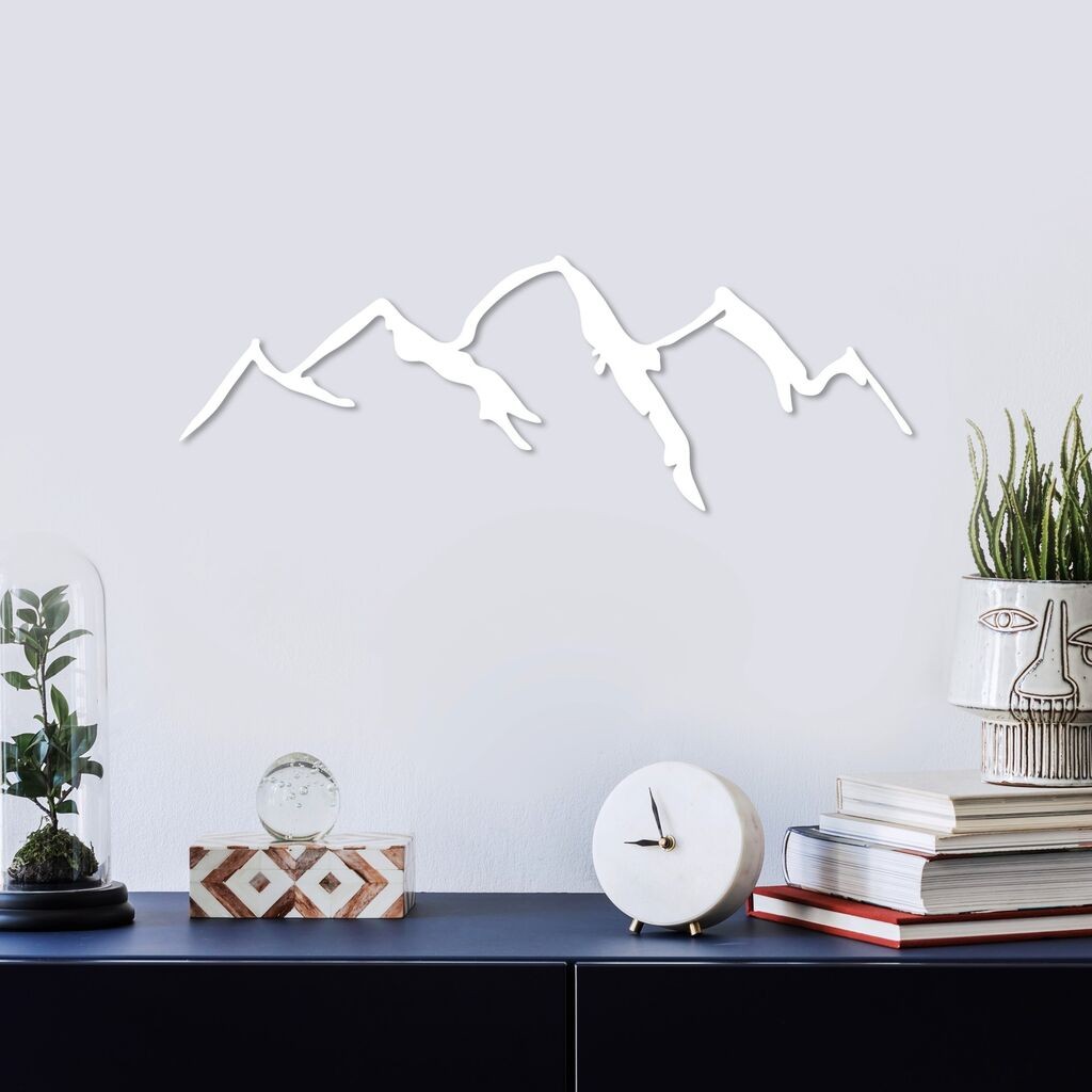 Wallity Zidna dekoracija Planina-4, 66x23cm, Bijela