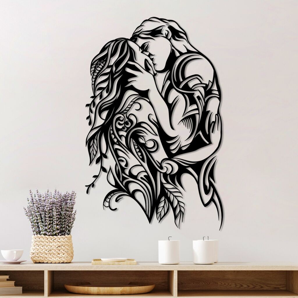 Wallity Zidna dekoracija Kiss-Black, 78x50cm, Crna