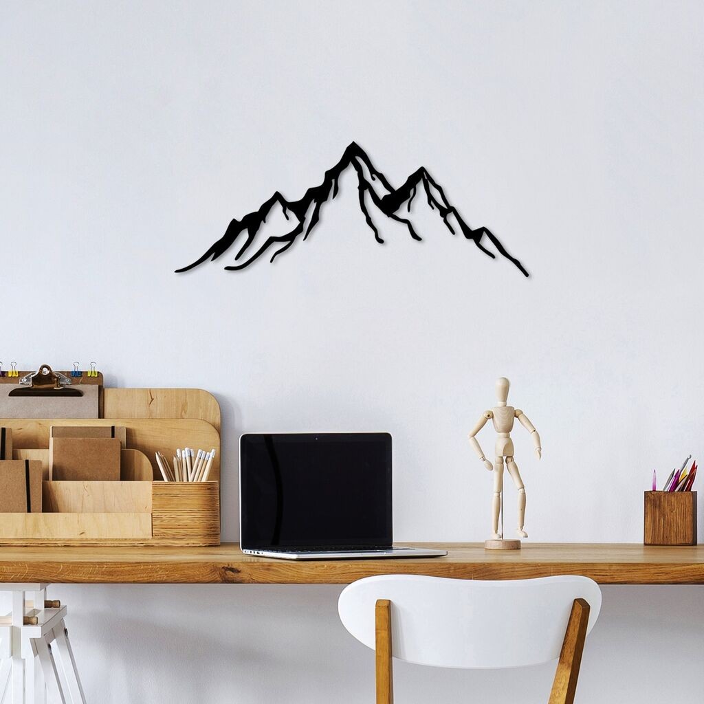 Wallity Zidna dekoracija Planina-11, 52x20cm, Crna