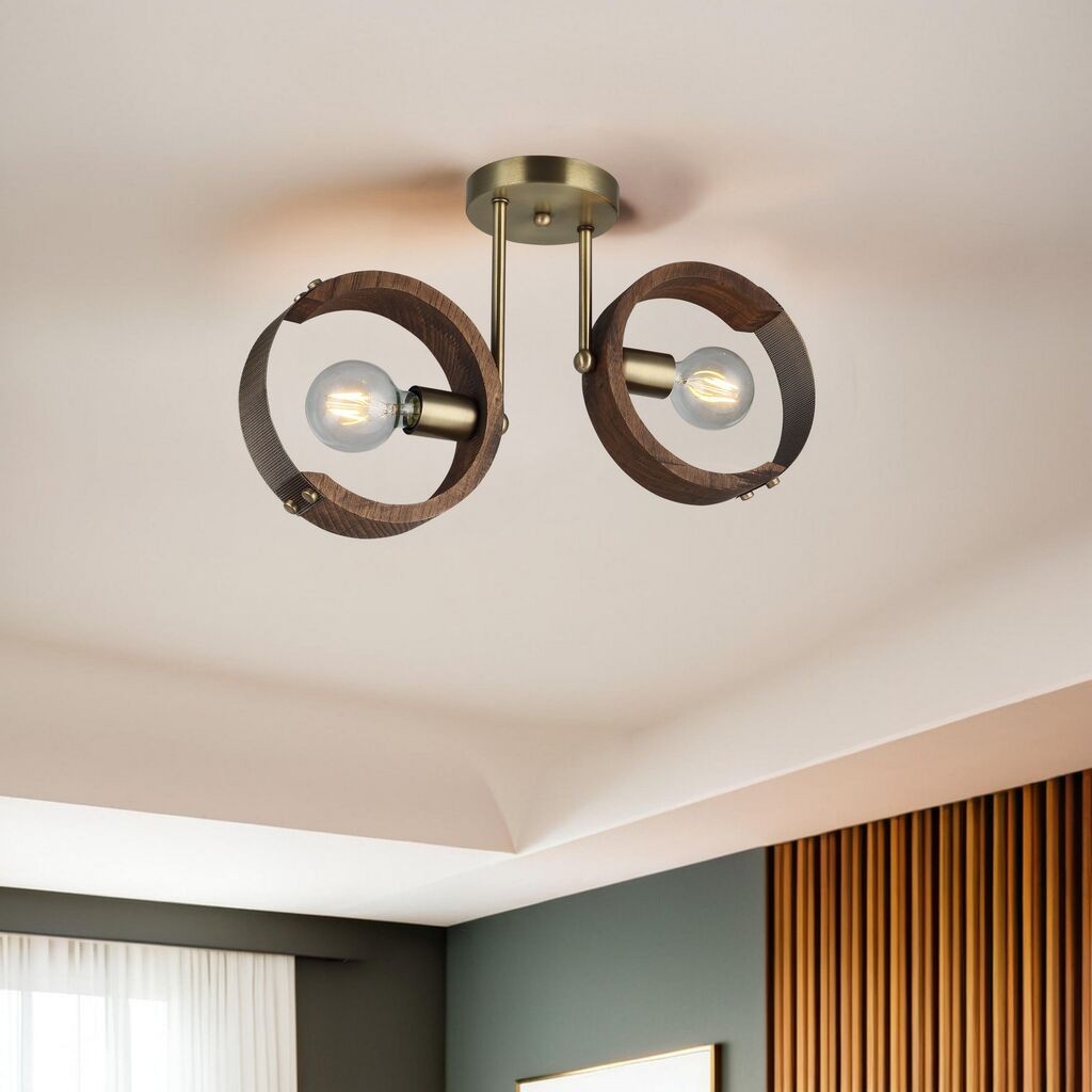 Opviq Luster Manya-52-12, 14x14x2.5cm, 29cm, IP20 Smeđe-zlatna boja