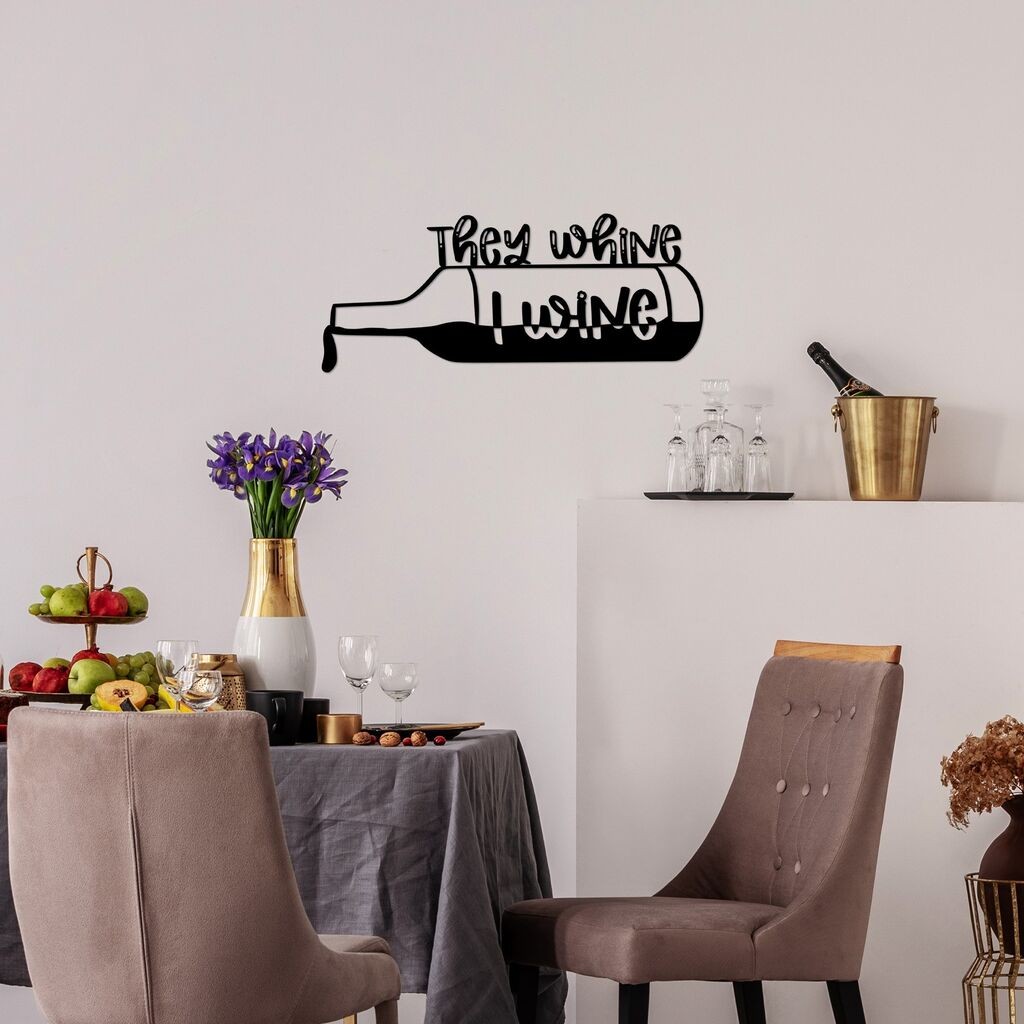 Wallity Zidna dekoracija Oni kukaju, vino, 67x28cm, crna