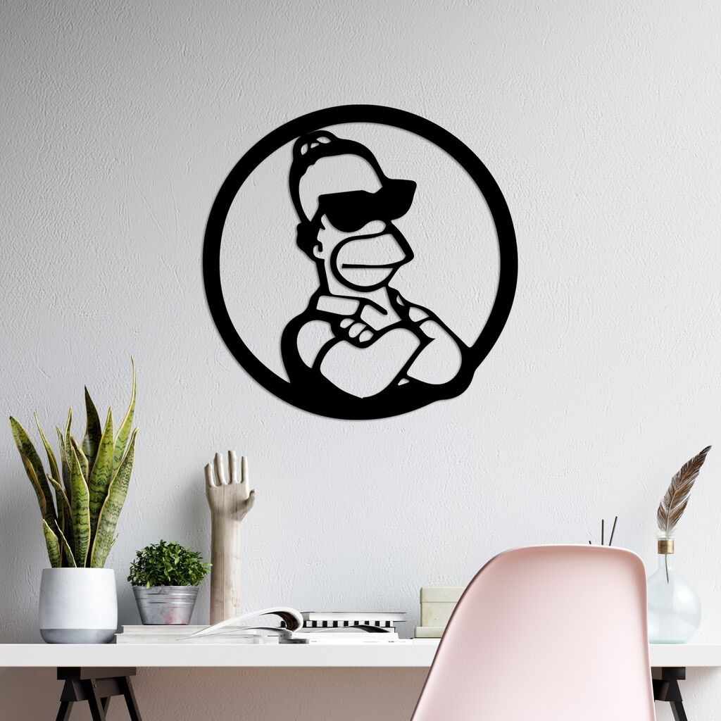 Wallity Zidna dekoracija Simpson 3, 33x33cm, Crna