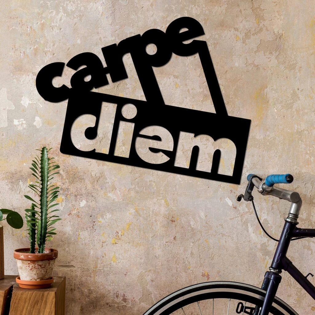 Wallity Zidna dekoracija Carpe Diem 3, 56x44cm, Crna