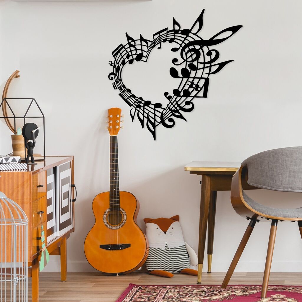 Wallity Zidna dekoracija Musical 5, 68x70cm, Crna