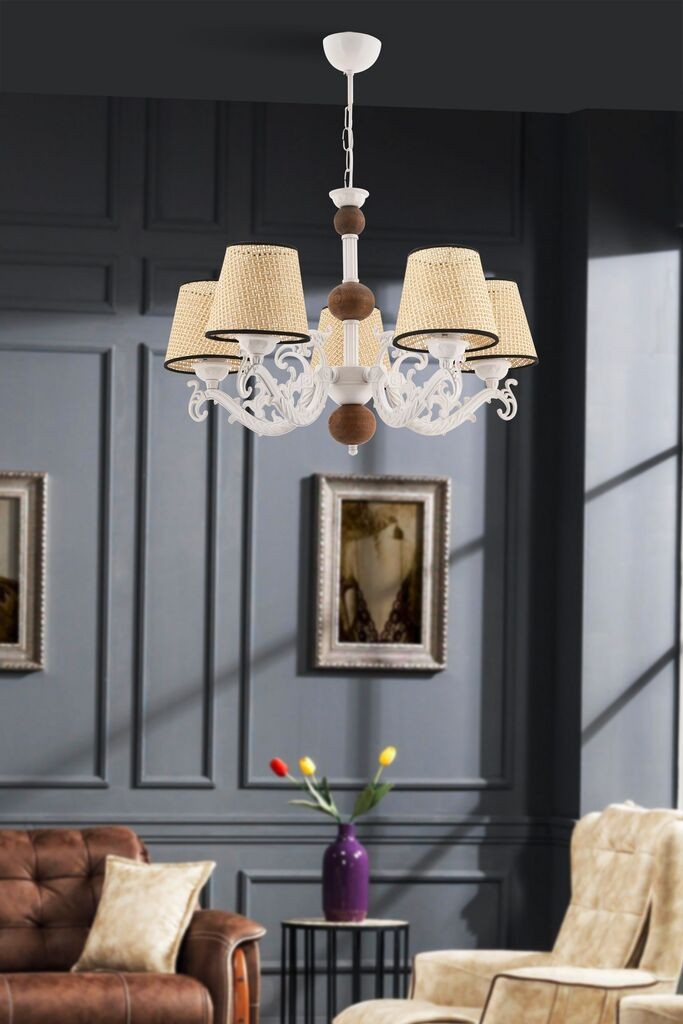 Opviq luster Fiona Coral Wood, 15x10x13cm, IP20, krem-bijela