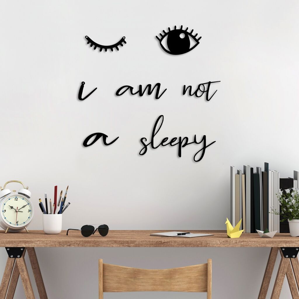 Wallity Zidna dekoracija Nije pospana, crna