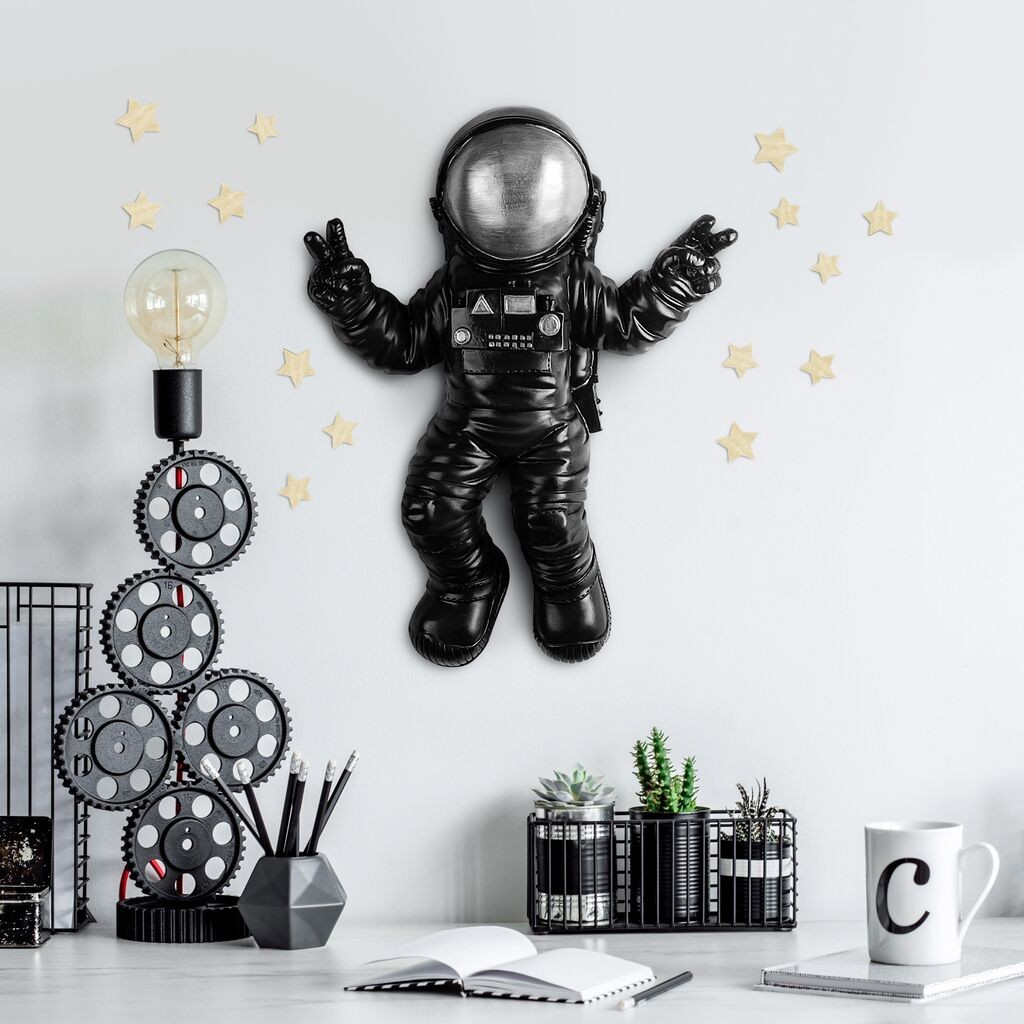 Wallity Zidna dekoracija Cosmonaut 4, 35cmx47cmx10cm, Crna