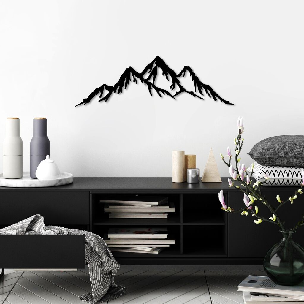 Wallity Zidna dekoracija Planina-5, 70x22cm, Crna