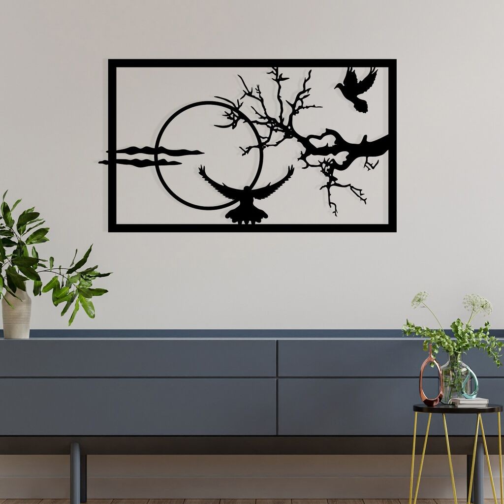 Wallity Zidna dekoracija Verde, 65,5x38cm, Crna