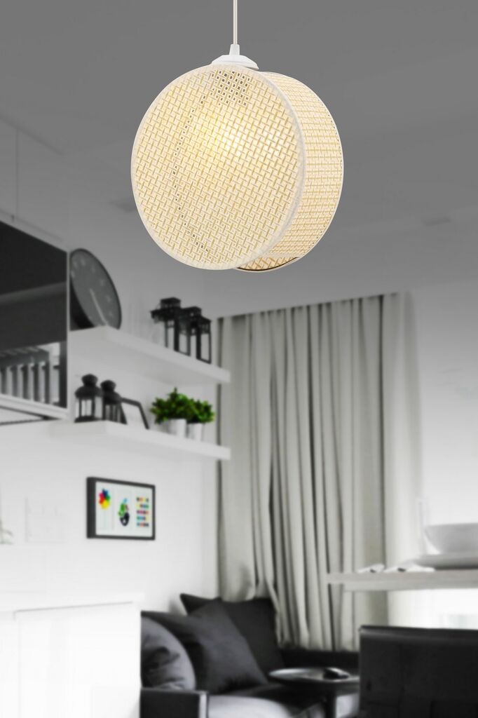 Opviq Luster bubanj, 24x9cm, krem