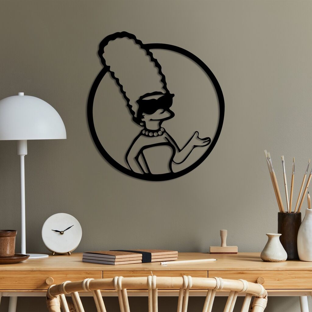 Wallity Zidna dekoracija Simpson 2, 33x33cm, Crna