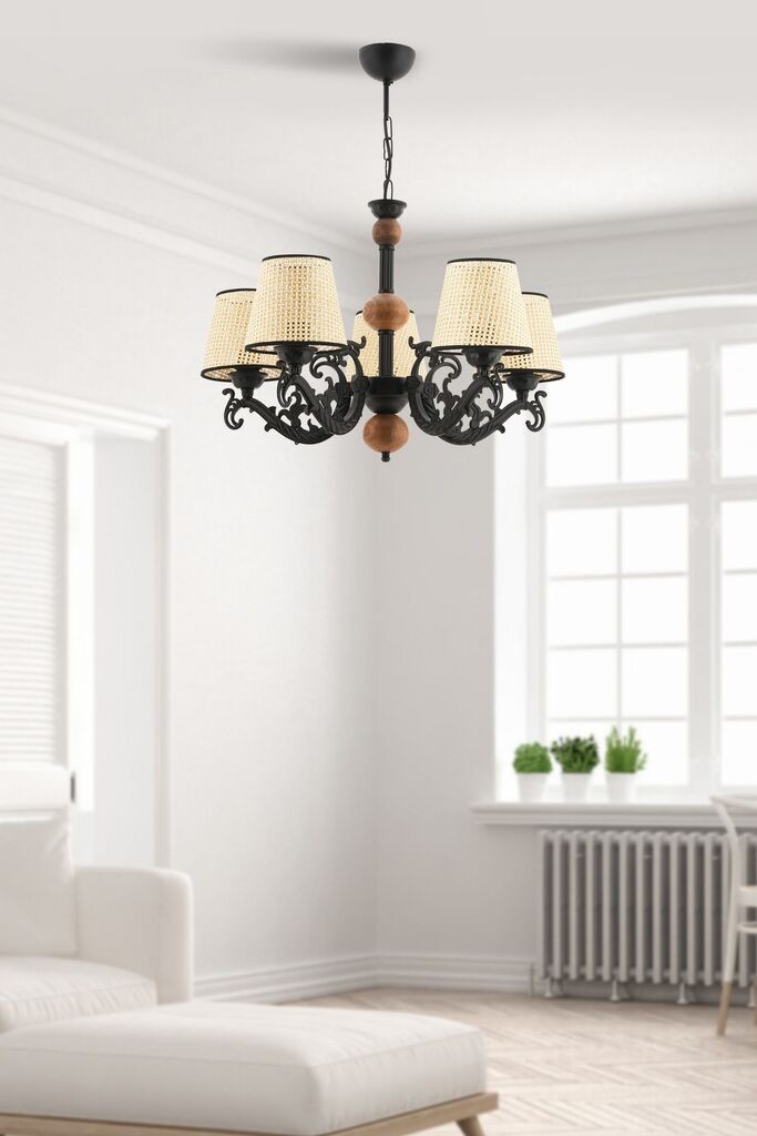 Opviq luster Fiona od koralnog drveta, 15x10x13cm, IP20, crno-bijela