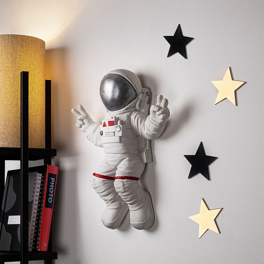 Wallity Zidna dekoracija Znak mira Astronaut-2, 35cmx47cmx10cm, Bijela