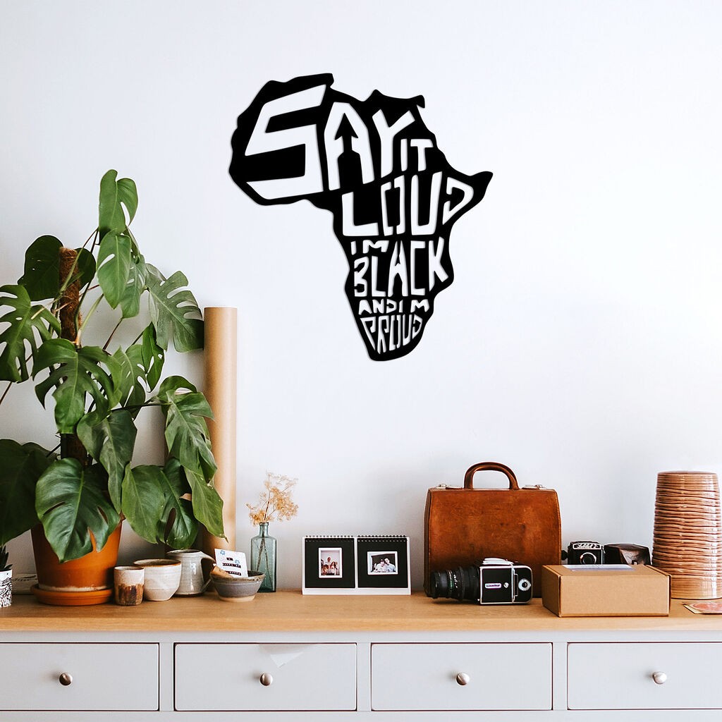 Wallity Zidna dekoracija Say It Loud I'M Black And Ground-449, 42x46cm, Crna