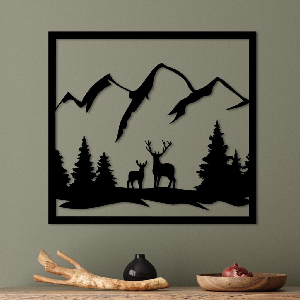 Wallity Zidna dekoracija Majka i sin 1, 51x56cm, Crna