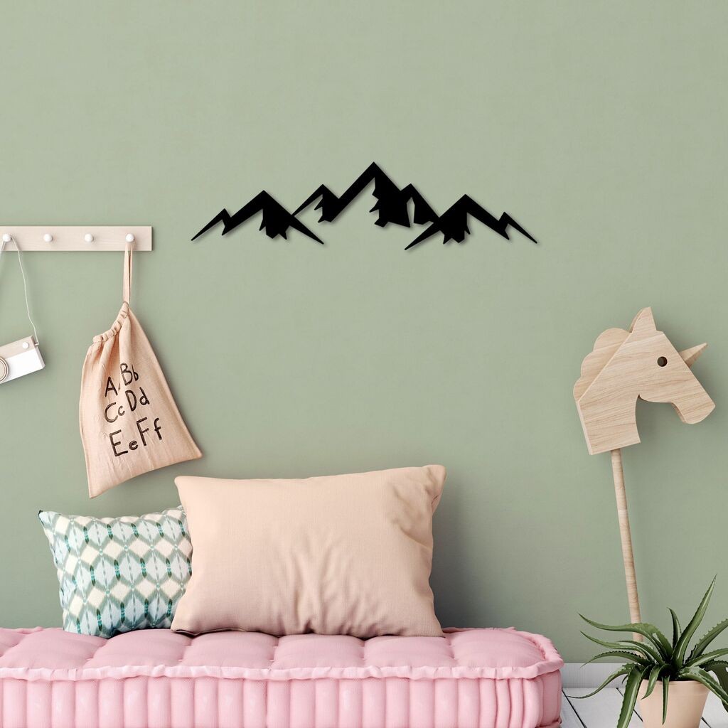 Wallity Zidna dekoracija Planina-7, 54x14cm, Crna