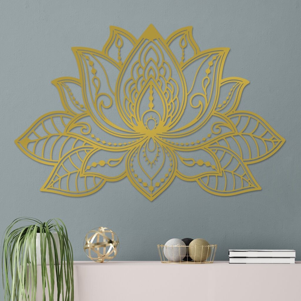 Wallity Zidna dekoracija Lotus-2, 91x59cm, Zlatna boja