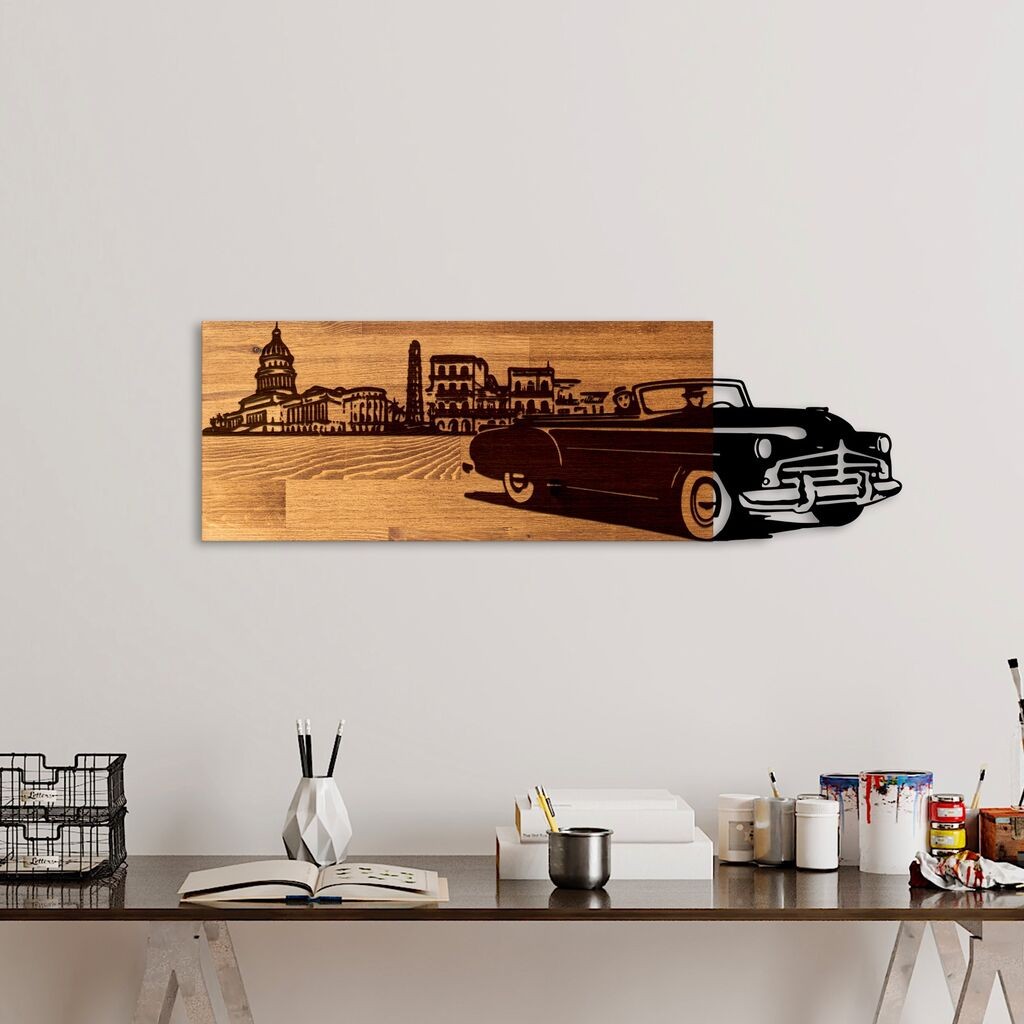 Wallity Zidna dekoracija Klasični stil, 80cmx25cmx3cm, Hrast