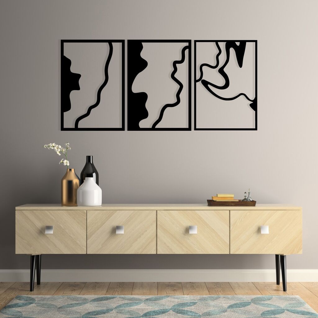 Wallity Zidna dekoracija Flamingo 317, 120x54.5cm, Crna