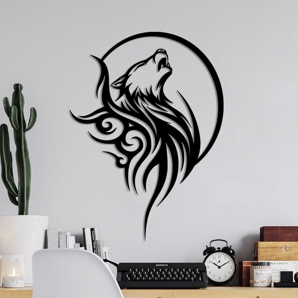 Wallity Zidna dekoracija Wolfmoon, 53x39cm, Crna