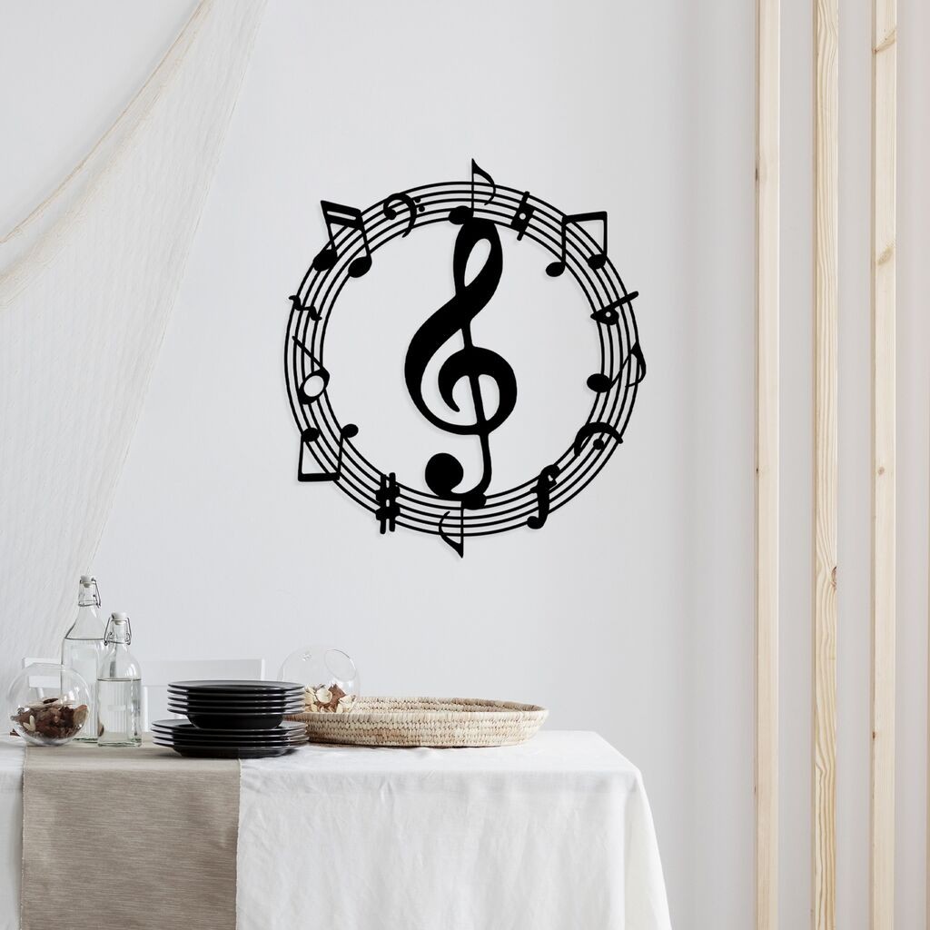 Wallity Zidna dekoracija Musical 2, 63x70cm, Crna