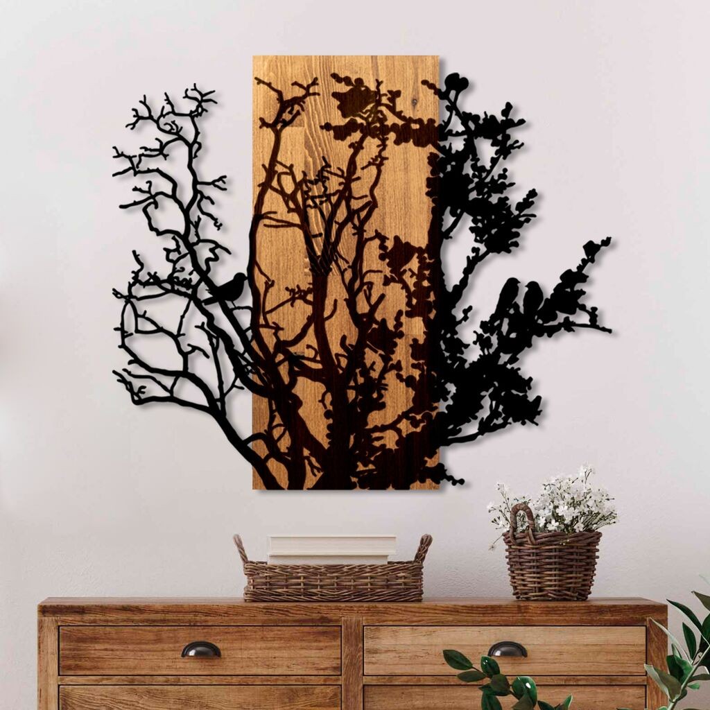 Wallity Zidna dekoracija O suhim travama, 68cmx58cmx3cm, Hrast