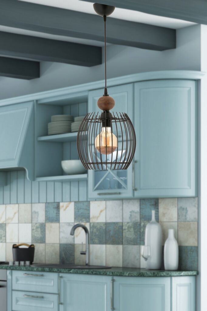 Opviq Luster Lillian Wood, 26 cm, IP20, crna