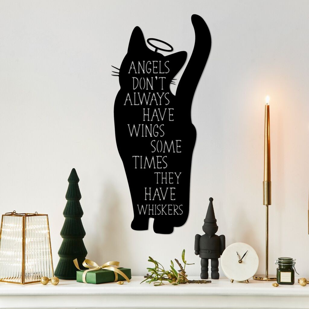 Wallity Zidna dekoracija Kat 9, 28x60cm, Crna