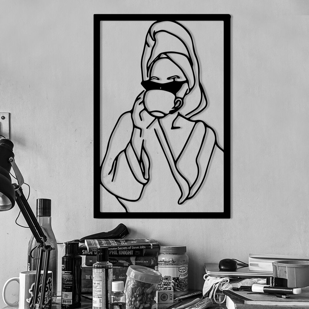 Wallity Zidna dekoracija Vrijeme za kafu, 33x50cm, Crna